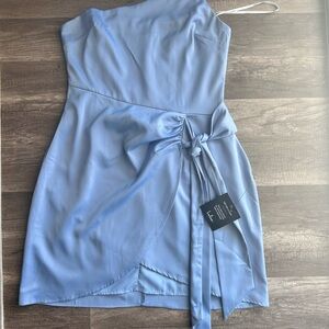 Lulus Elegant Blue One-Shoulder Dress